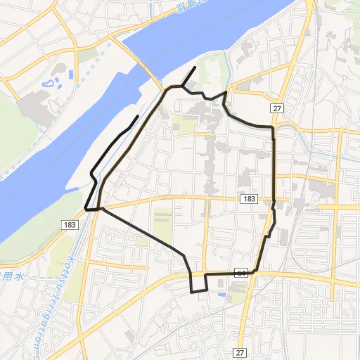 犬山城・木曽川周回のコース地図