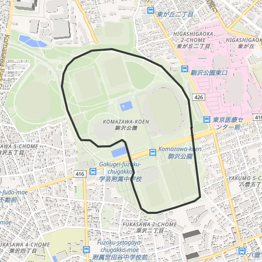 駒沢オリンピック公園のコース地図