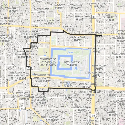 二条城外周のコース地図