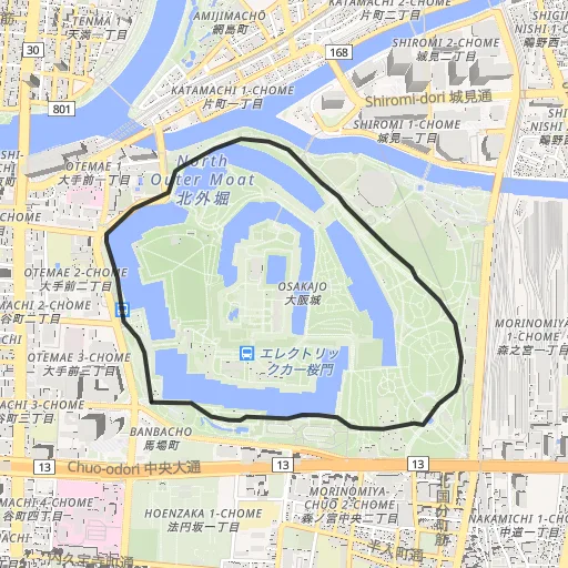 大阪城公園のコース地図