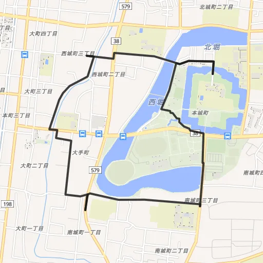 高田城址公園周回のコース地図